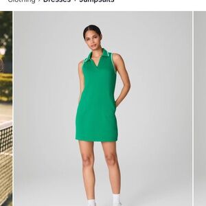 NWT 1X- SPANX- Field Green Air Pique sleeveless Polo Mini Dress